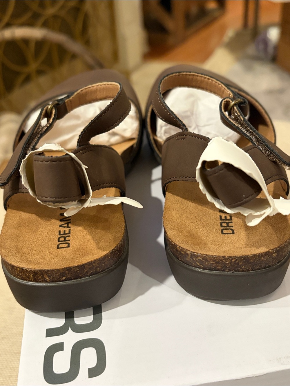 Dream Pairs Dark Brown Closed Toe Arch Support Sandals/NIB/6 - Picture 11 of 15